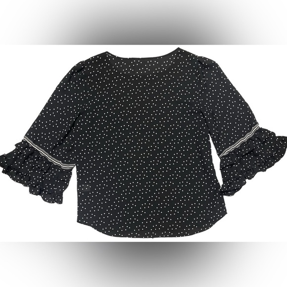 Max Studio London Womens Printed Tunic Blouse Blacl and White Polka Dots Large - Picture 4 of 16